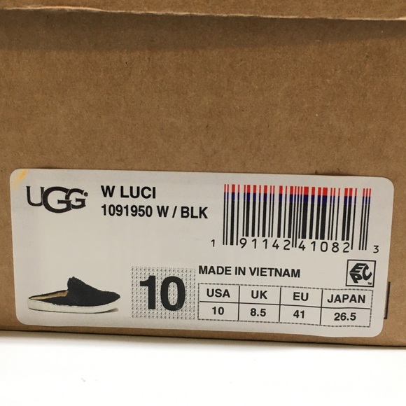 UGG Luci Slip-on Fuzzy Sneakers -Black Faux Fur -US 10 -NEW - Picture 7 of 8